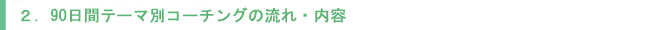 ２．90日間テーマ別コーチングの流れ・内容