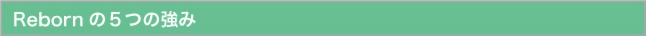 Rebornの5つの強み