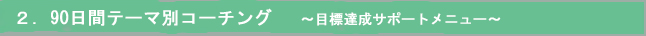 ２．目標達成サポートメニュー　～90日間テーマ別コーチング～